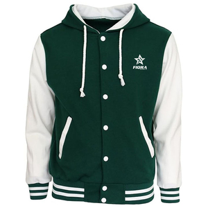 <b>Men's</b> <b>Varsity</b> <b>Jacket</b> Hooded Letterman <b>Bomber</b> <b>Jacket</b> Color Block Fleece Snap Button College <b>Jacket</b> Custom Wholesale OEM - Product Image 2