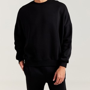 Sudadera de moda de algodón oversize para mujer con cuello redondo, hombros caídos, manga larga y logo bordado personalizado al por mayor - Product Image 4
