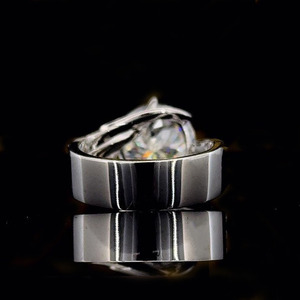 Anillo de Compromiso con Diamantes Moissanite de Corte Portugués, Anillo de Boda de Plata de Ley 925 para Mujer, Regalos de Aniversario para Esposa - Product Image 3