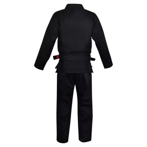 Uniforme de Karate Negro para Adultos Unisex, 100% Algodón, Duradero, Corte Regular, Ropa de Artes Marciales con Parche de Logotipo Rojo - Product Image 3