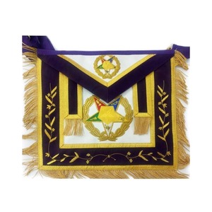 Tablier de Grand Associé et de Grand Prêtre OES, brodé à la main, de qualité supérieure, pour l'ordre maçonnique et la loge, à prix de gros - Product Image 1