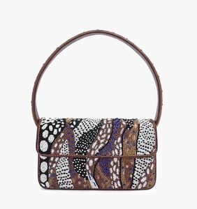 Handmade <b>Beaded</b> Untamed Autumn <b>Purse</b> Striped Pattern Flap Closure Winter Shoulder Bag Gift Bohemian Style handmade Bag Wholesale - Product Image 1