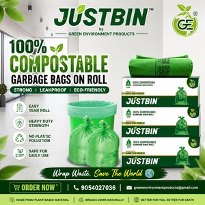 Green <b>Compostable</b> Garbage <b>Bag</b> Roll Waste Bin Liner Disposable Trash <b>Bag</b> for Household Kitchen - Product Image 5