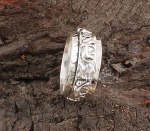 Bague tournante anti-stress en argent sterling 925 motif éléphant, alliance pour femmes et hommes, bijoux animaliers bohèmes, vente en gros - Product Image 5