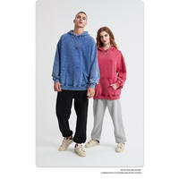 Sweat à capuche vintage délavé à l'acide pour hommes et femmes, 100 % coton, effet délavé, style streetwear