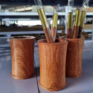 Luxury Handmade Timber <b>Pen</b> Holder Wooden Desktop Storage Organizer for Office Supplies Natural Wood <b>Pen</b> Display Stand for Desk E - Product Image 6