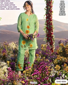Robe longue élégante brodée en coton Bandhani pour femme, idéale pour les fêtes, les mariages et Diwali (hiver comme été) - Product Image 4
