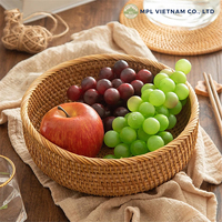 Natuurlijk rotan, milieuvriendelijk, handgeweven, vintage, flexibel, multifunctioneel fruitmandje, dienblad, sieraden, keuken, woonkamer