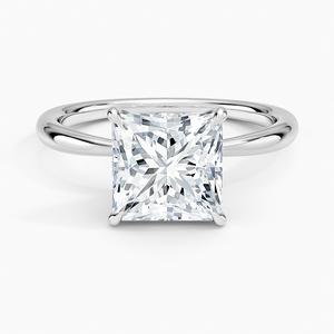 SOJ <b>Ring</b> 02 Princess Cut Flower 925 <b>Silver</b> Big Stone Prong Set Rhodium Plated <b>Solitaire</b> Engagement Wedding GRA Certified 2ct D - Product Image 1