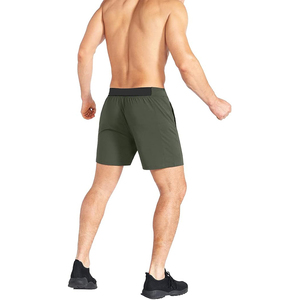 Pantalones cortos de secado rápido para hombre, color verde oliva, con cordón en la cintura y bolsillos laterales, ajuste deportivo informal - Product Image 4