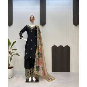 Hermoso conjunto de chifón (top y pantalón) con dupatta para fiestas, elegante y con estilo. - Product Image 2