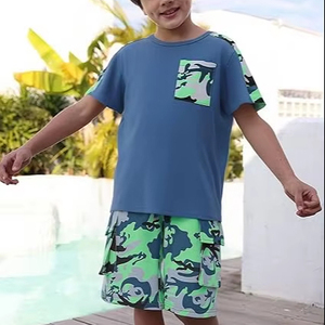Conjunto de Camisa y Pantalones Cortos de Verano para Hombre, Traje Casual de Dos Piezas, Ligero y Transpirable, Venta al Por Mayor - Product Image 1