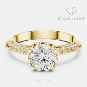 Bague de fiançailles en or blanc 14 carats avec diamant de laboratoire de 1,009 carats, coupe ronde, bague de mariée, certifiée IGI, bijoux fins, cadeau pour femme - Product Image 5