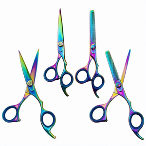 Juego de Tijeras de Peluquería Profesionales con Recubrimiento de Plasma de 6.5″, Multicolor, Tijeras de Peluquería de Acero Inoxidable con Estuche Ergonómico Profesional - Product Image 3