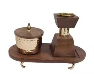 Quemador de incienso de madera Bakhoor, quemador de incienso árabe Oud, soporte de incienso de madera hecho a mano, decoración islámica para el hogar con fragancia. - Product Image 3