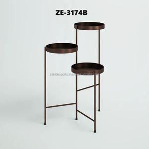 Macetero Metálico de Lujo Hecho a Mano, Diseño Moderno, Acabado Dorado, Circular, Capacidad para 14, Proveedor de Exportación Zahid Exports - Product Image 2