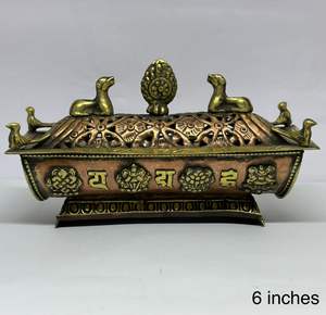Nouvel Arrivage : Ensemble de Mantras Auspicieux, Brûleurs d'Encens Tibétains en Cuivre avec Boîte, Bois de Santal Longue Durée, Pour Toutes Saisons - Product Image 4