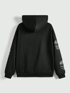 เสื้อฮู้ดดี้ผ้าฟลีซคอตตอน 100% คุณภาพสูง ระบายอากาศได้ดี ตกแต่งด้วยคริสตัล สำหรับฤดูหนาว แบบ unisex ราคาขายส่ง OEM - Product Image 3
