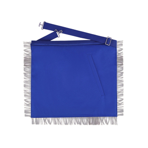 Delantal de Lujo para Past Master de la Francmasonería Azul con Logotipo Personalizado, Suministro al por Mayor, Delantal con Bordado de Hilos de Plata - Product Image 2