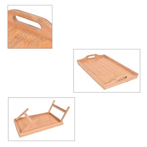 Portable Laminated Bamboo Bed Serving Tray With <b>Folding</b> Legs Laptop <b>Table</b> Breakfast Desk Foldable Platter Serving Board - Product Image 2