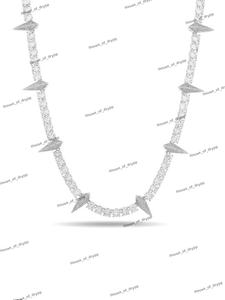 สร้อยคอเทนนิสแบบหนามประดับเพชรโมอิสซาไนต์สุดหรู สไตล์สตรีทโดดเด่น ระยิบระยับ - Product Image 2