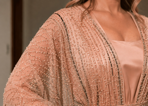 Vestido Kaftán Moderno de Lujo Bordado a Mano hasta el Tobillo para Mujer, Elegante Vestido de Satén para Fiesta Nupcial, Diseño Modesto - Product Image 4