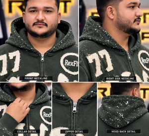 Custom unisex Rhinestone <b>Full</b> <b>Zip</b> <b>Hoodie</b> Heavyweight Streetwear Custom Logo Design OEM Wholesale Casual Apparel Winter oversized - Product Image 3