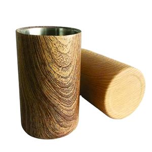 Enfriador de vino con impresión de madera, Artículos de Bar de acero inoxidable, conjuntos de bar baratos para exteriores, Artículos de bar a precio al por mayor - Product Image 1