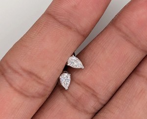 Pendientes de oro blanco macizo de 14 quilates para mujer, pendientes con corte de pera de 0,60 quilates, joyería fina para mujer, regalo de aniversario - Product Image 5