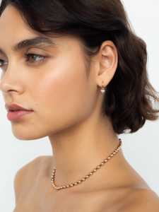 14K 18K <b>Solid</b> Gold Heart Lab Grown Diamond Solitaire <b>Hoop</b> <b>Earring</b> Certified 11mm Georgian Prong Everyday Wear Minimalist - Product Image 2