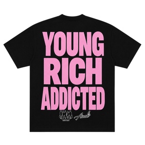 FNF Lindsey Streetwear Camiseta holgada con estampado de letras 100% algodón para hombre - Product Image 2