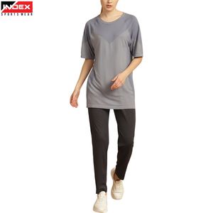 Ensemble de vêtements de sport pour femmes de qualité supérieure, t-shirt et pantalon, tissu respirant confortable, tenue de sport pour l'entraînement quotidien - Product Image 1