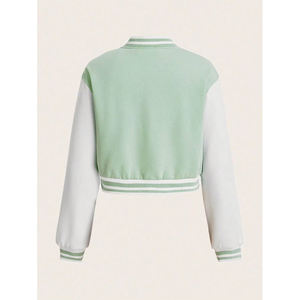 Vestes de baseball courtes pour femmes avec patchs brodés, fournisseur pakistanais, veste varsity respirante pour femmes - Product Image 2