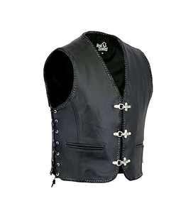 Chaleco de Cuero Negro para Motociclista, Estilo Club, Tallas S a 3XL - Product Image 1