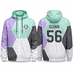 Sublimated Pattern <b>Windbreaker</b> Jacket Custom Wholesale Hiking Trekking <b>Camping</b> Travel Outdoor Training Athletic Casual Urbanwear - Product Image 3