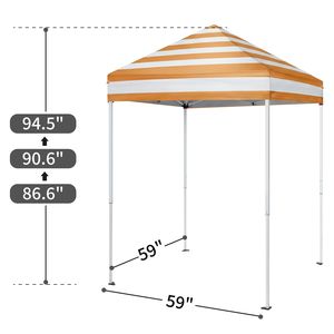 Tenda Parasole da Esterno 5x5FT Bianca e Arancione con 4 Pareti Laterali - Product Image 2