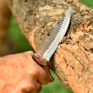 Forged EDC Fixed Blade Hunting Knife Stainless Steel Pakka Wood Handle Leather Sheath ODM OEM Full Tang Bushcraft Camping Knife - Product Image 4