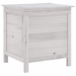 Boîte de rangement de jardin moyenne en bois de sapin massif blanc - Product Image 2