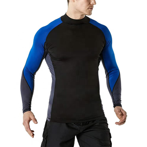 Conjunto de Camiseta de Compresión de Manga Larga con Bloques de Color para Hombre y Pantalones Cortos con Spandex/Poliéster Transpirable y de Secado Rápido para MMA BJJ - Product Image 2