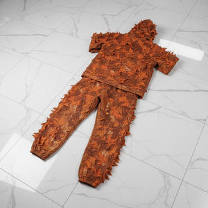 Traje Estilo Hoja de Arce con Botones, Impermeable, Transpirable, de Tela Oxford de Poliéster, Unisex, Camuflaje Otoñal - Product Image 4