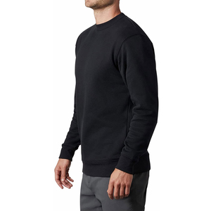 Men's Black Crew Neck Sweatshirt Regular Fit <b>100</b>% Cotton Knitted Pullover Casual Autumn Wear - Product Image 3