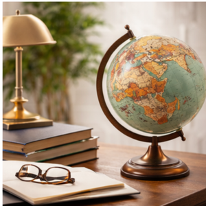 Globo Terráqueo Ejecutivo de Escritorio con Base de Hierro y Globo de Plástico |   Globo Terráqueo Educativo para Escritorio de Oficina, Mesa de Estudio y Decoración del Hogar - Product Image 3