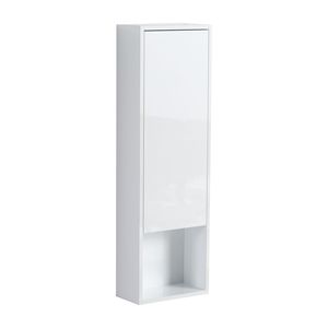 Glossy White 12\" Bathroom <b>Wall</b> Cabinet with Soft Close Doors <b>Float</b> Mounting Design KD Packing Bathroom Furniture - Product Image 1