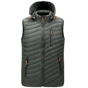 Gilet sans manches coupe-vent décontracté pour homme, avec poches, design uni, bleu, nouvelle collection, offre spéciale - Product Image 4
