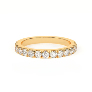 Bague d'éternité classique pour femme Aarinya en or jaune 9 carats avec diamant de laboratoire taille brillant rond et certification IGI - Product Image 3