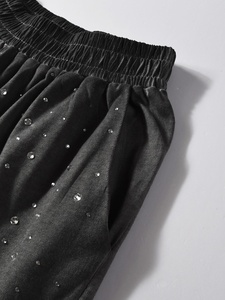 Shorts décontractés vintage oversize pour hommes, style pop classique, en coton éponge délavé à l'acide, impression personnalisée, 420 g/m² - Product Image 2