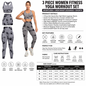 High Quality Women's <b>3</b> Piece Seamless Yoga Set High Waist Leggings Sports Bra Workout Shorts Gym Fitness Activewear Breathable - Product Image 6