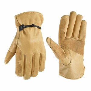 Gants de conducteur en cuir de vachette grainé renforcé de qualité supérieure, gants de protection personnelle résistants à l'abrasion et très durables - Product Image 2