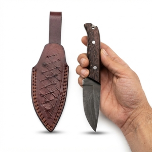 Cuchillo de caza de hoja fija de acero al carbono forjado a mano con mango de madera de wenge, cuchillo de supervivencia para camping y bushcraft, regalo para hombres. - Product Image 4