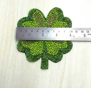 Handmade Beaded Shamrock <b>Drinking</b> <b>Straw</b> Green Fabric Reusable Eco-Friendly Luxury Bar Accessory 4 Inch Size Home Restaurant Use - Product Image 2